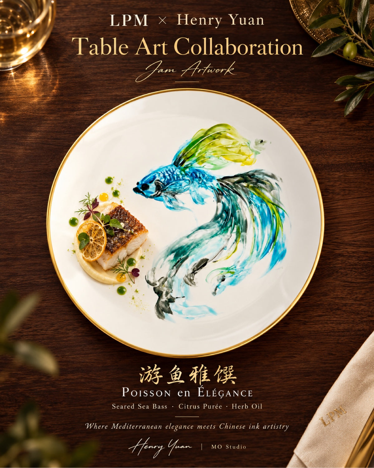 LPM x Henry Yuan Table Art - Poisson en Elegance (Betta Fish) - Seared Sea Bass