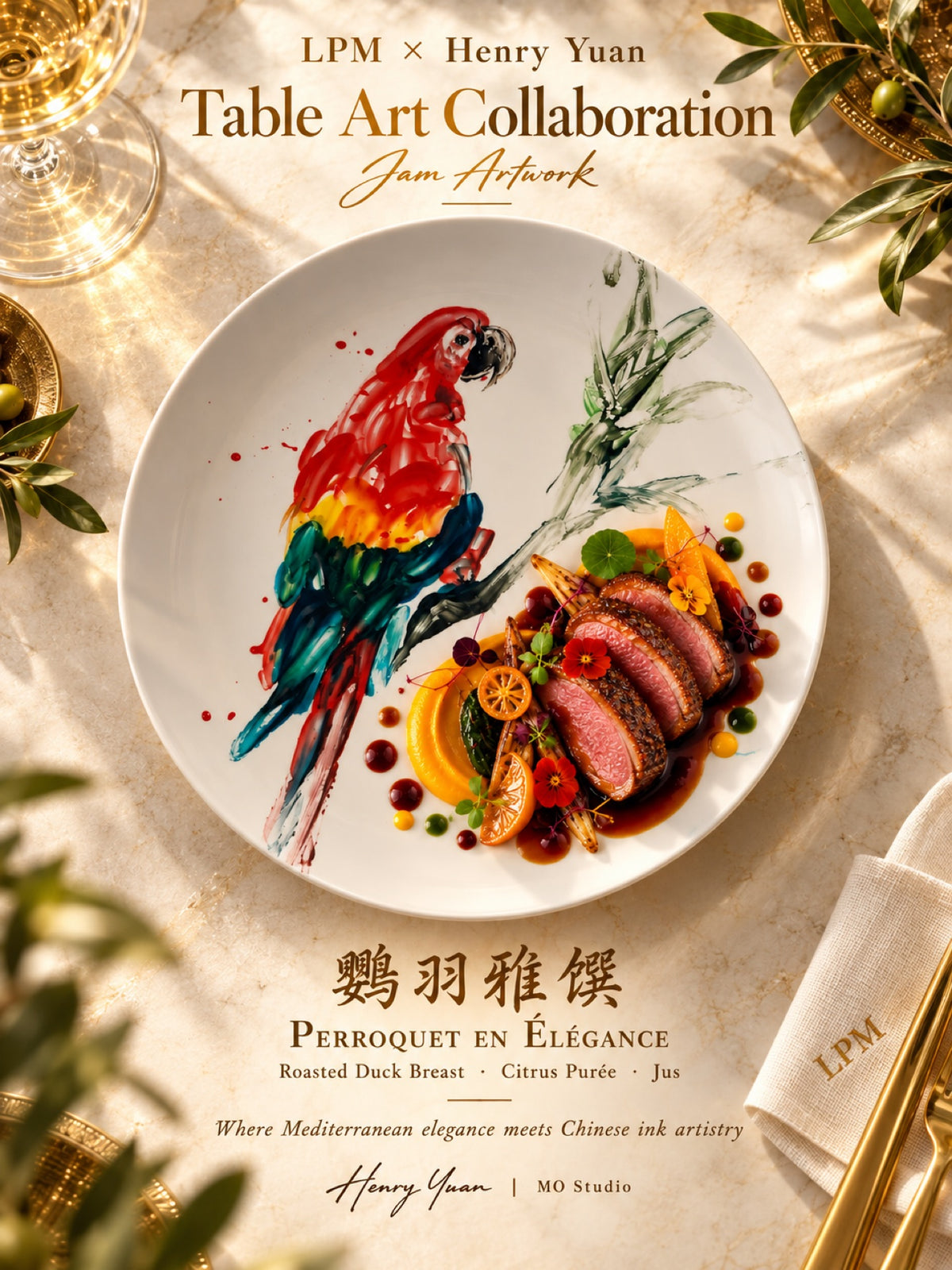 LPM x Henry Yuan Table Art - Perroquet en Elegance (Parrot) - Roasted Duck Breast
